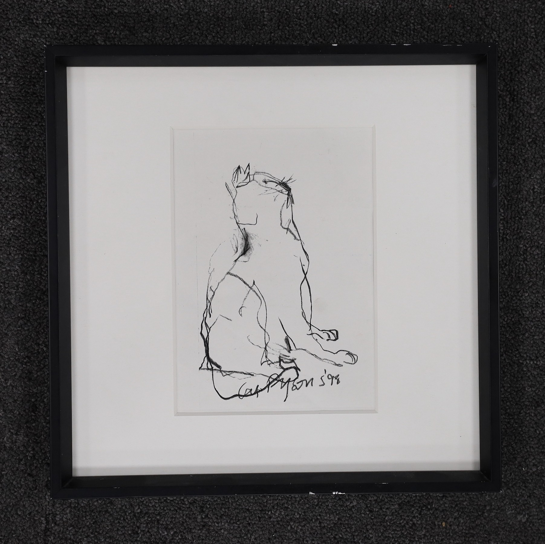 Julian Dyson (1936-2003), lithograph, Study of a cat, signed and dated '98 in the plate, 20 x 14cm